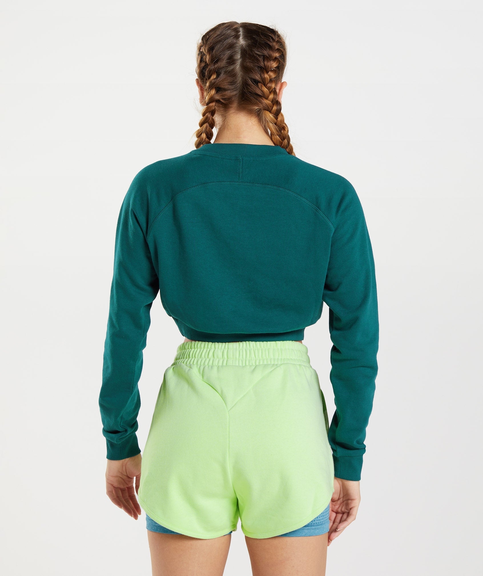Training Cropped Sweater in Winter Teal - view 2