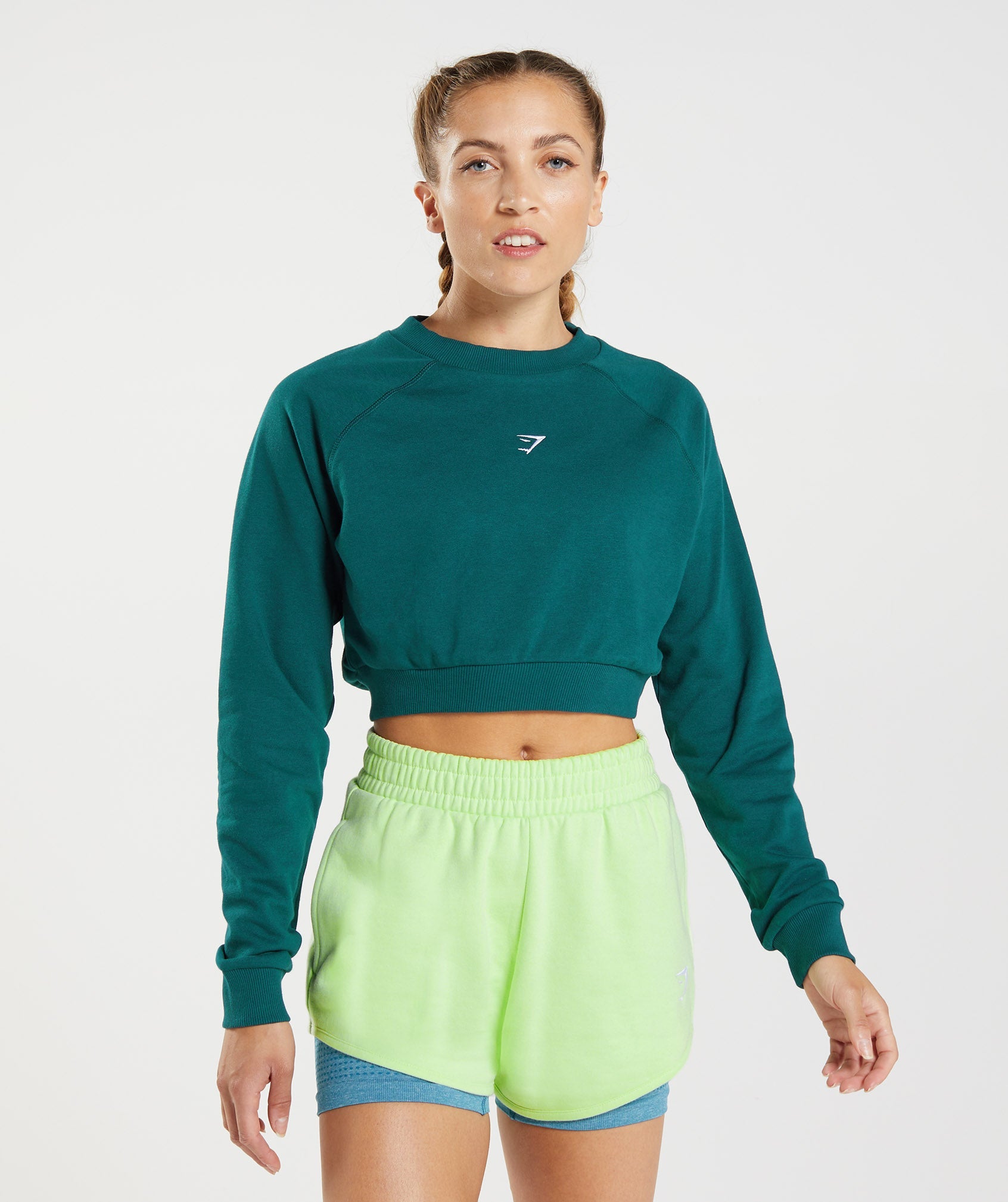 Training Cropped Sweater in Winter Teal - view 1