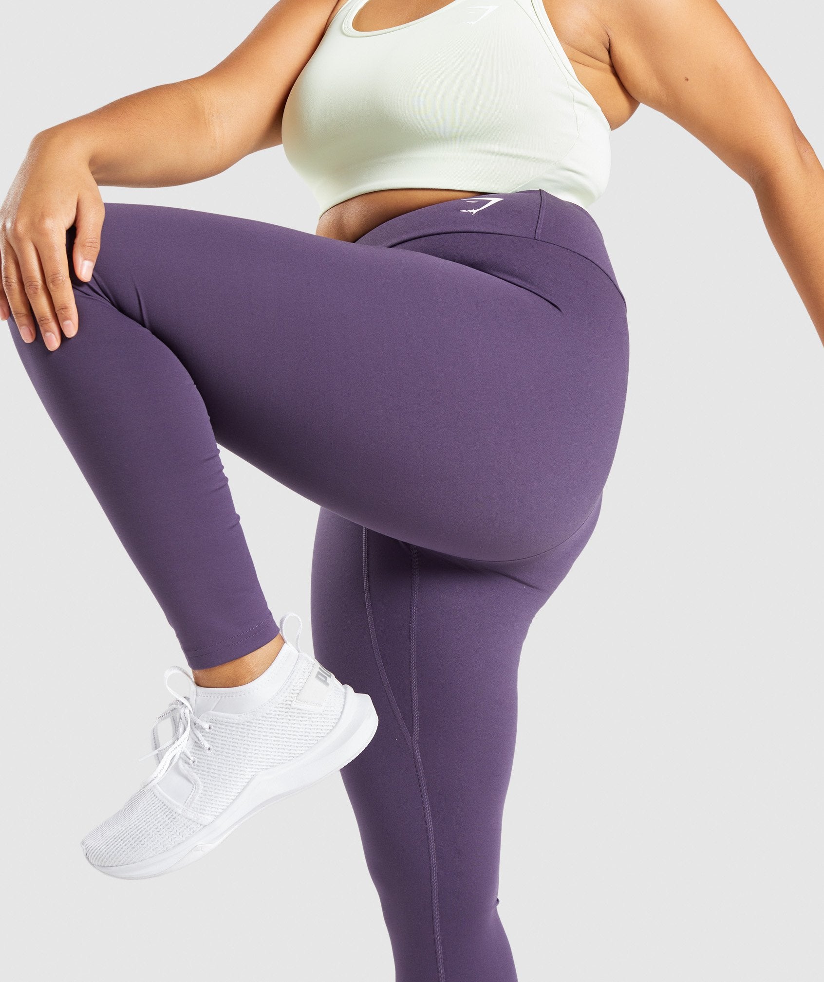 GYMSHARK XS Women Sport Trousers Purple Brick Melange Stretch Classic  Leggings