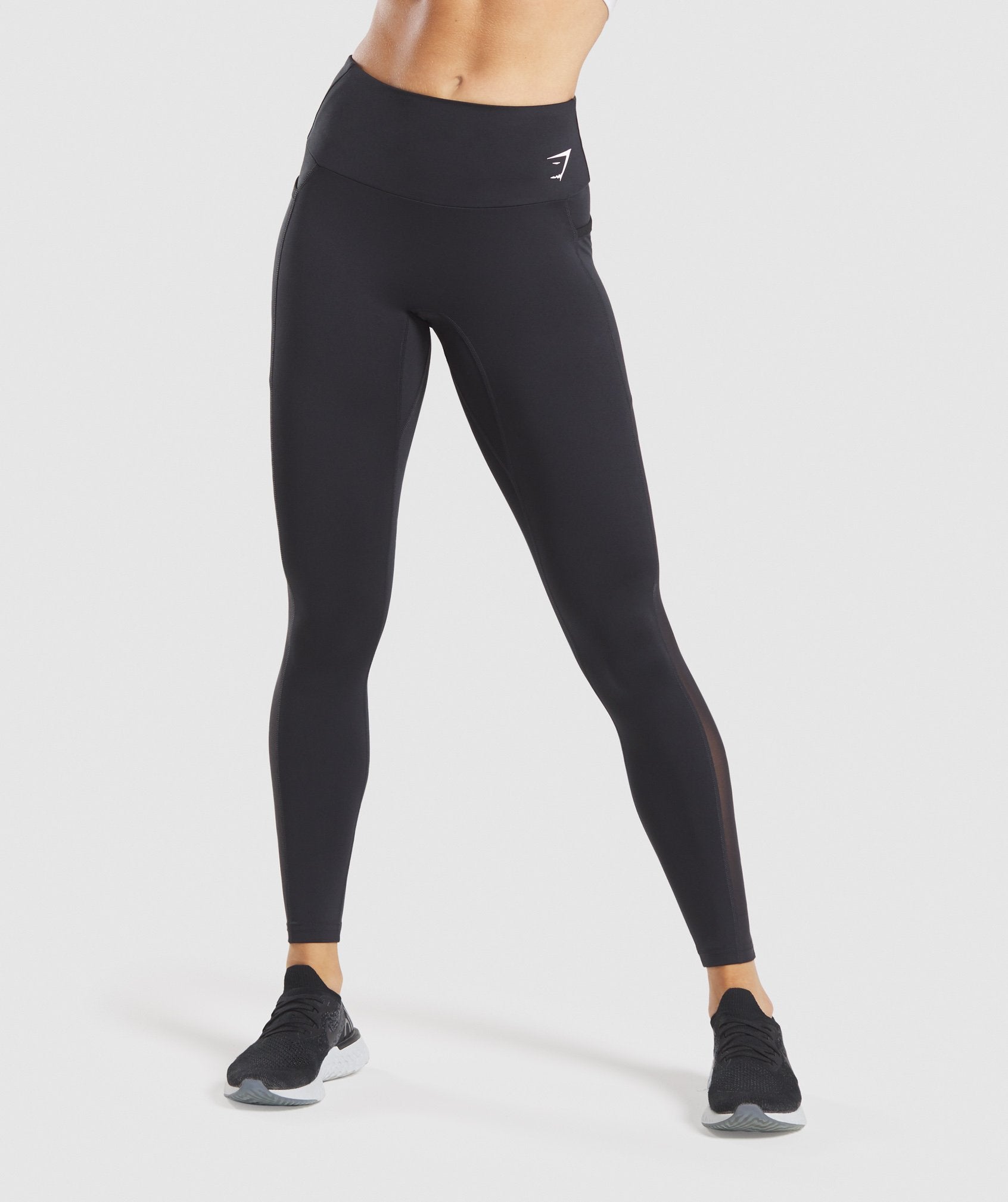Gymshark Asymmetric Leggings Medium Womens Smokey Gray Black Pockets