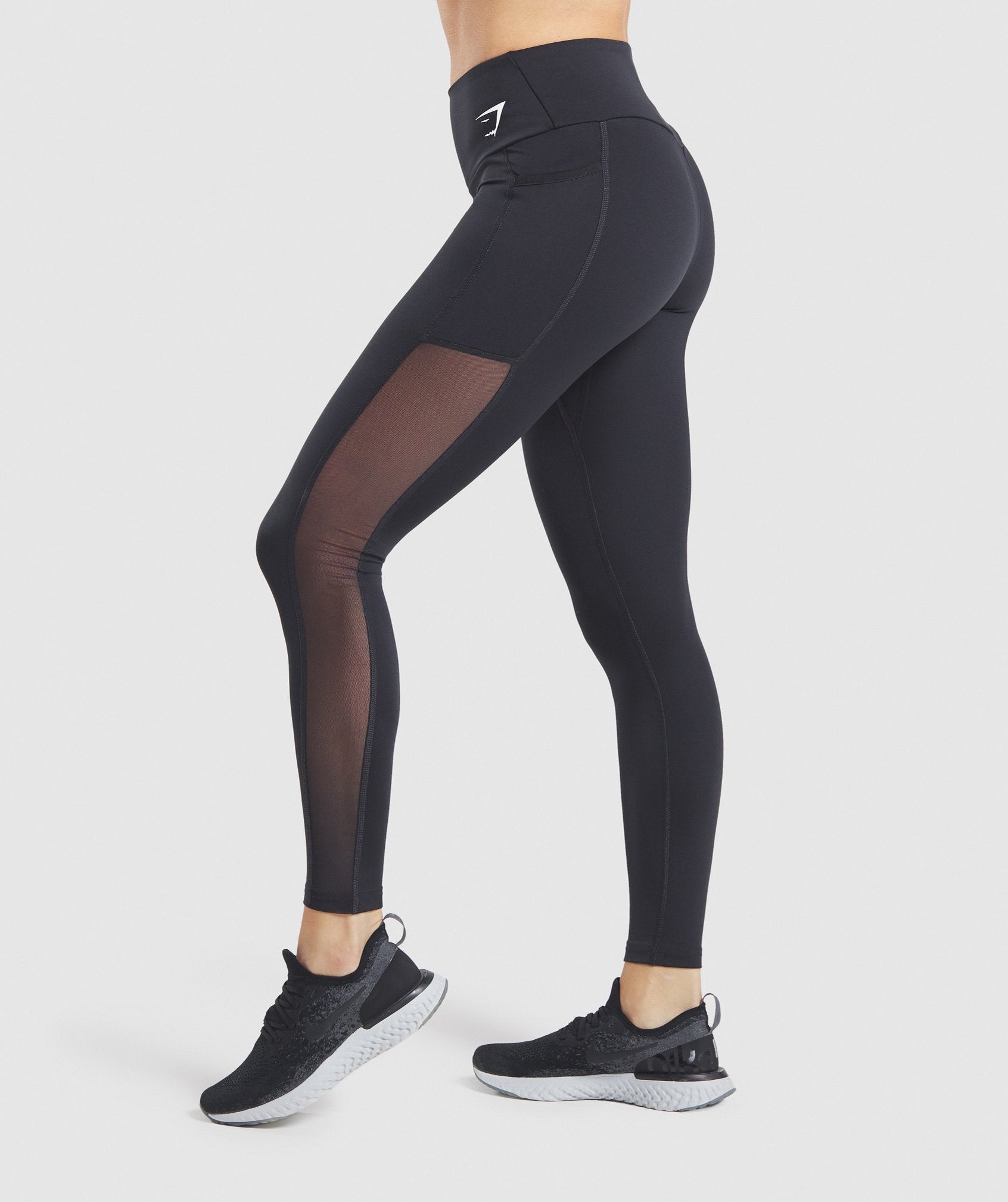 Ecomove and Mesh High-Rise Legging with Pockets - Black