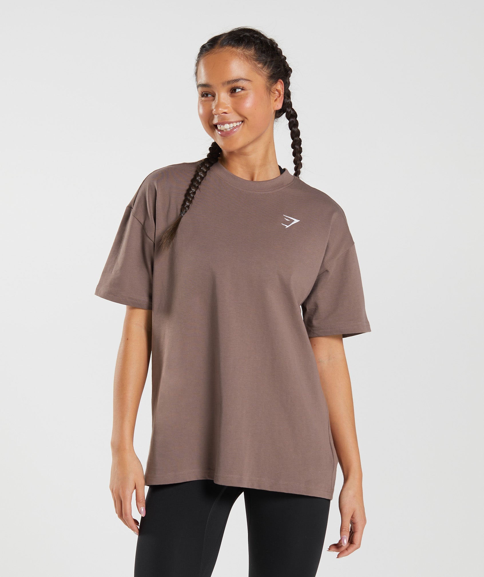 Training Oversized T-Shirt in Truffle Brown - view 1