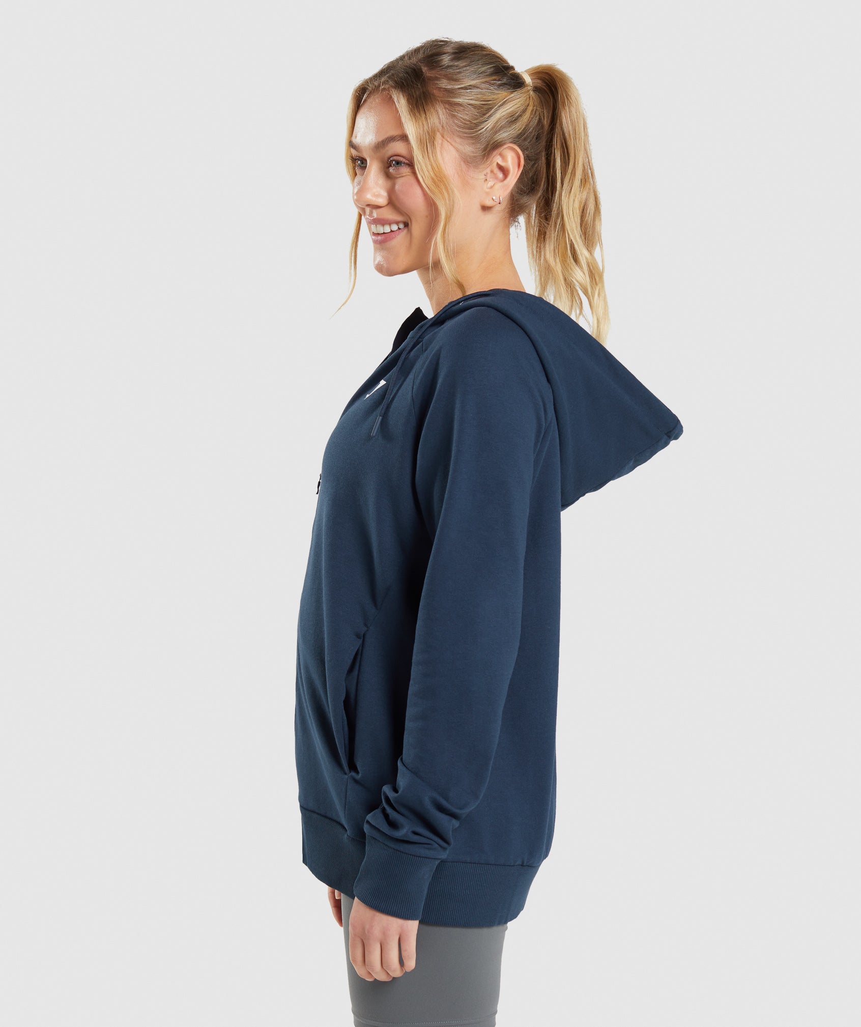 Gymshark Critical Zip Up Hoodie - Navy