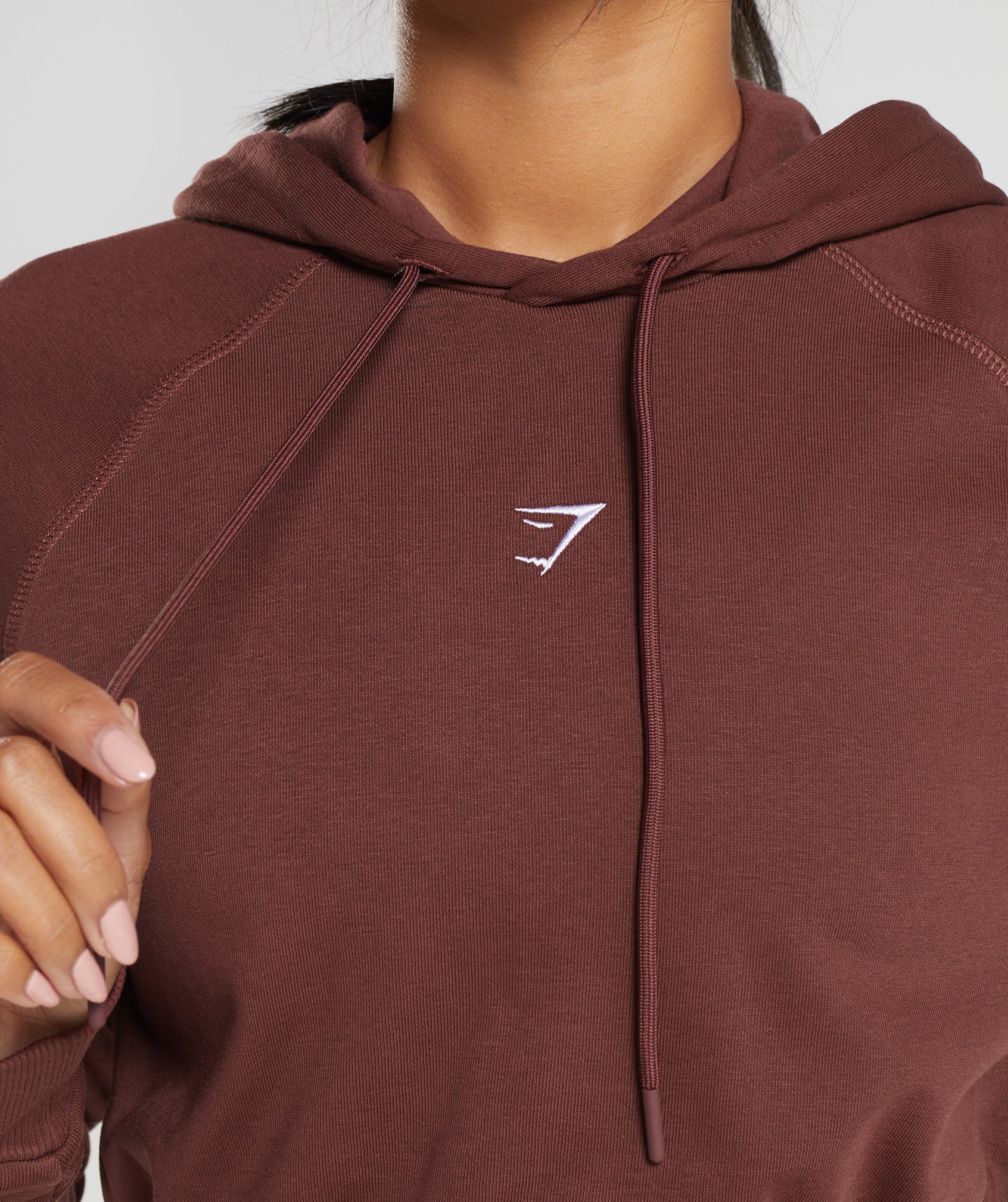 Gymshark Training Cropped Hoodie - Cherry Brown