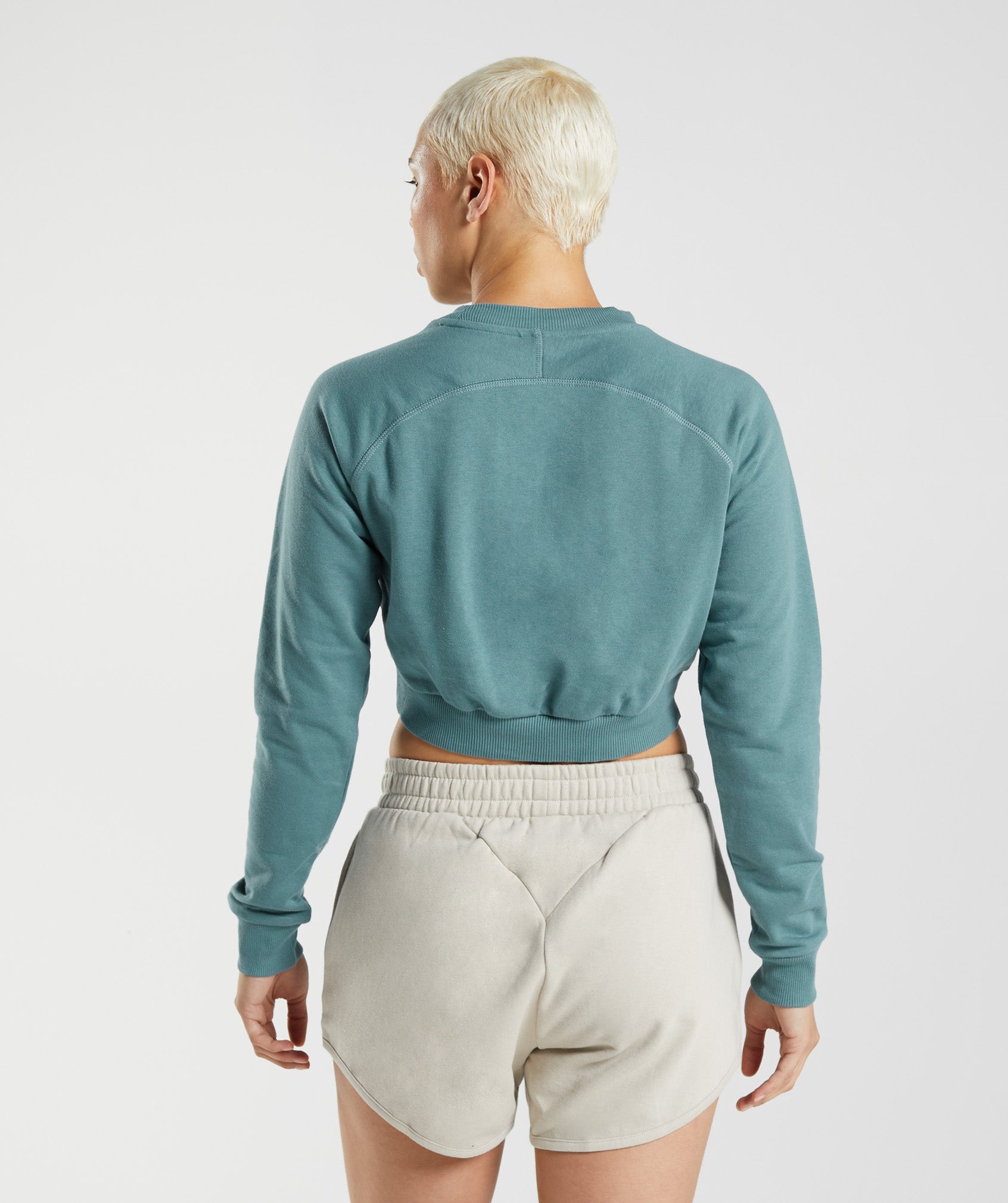 Training Cropped Sweater in Charred Blue