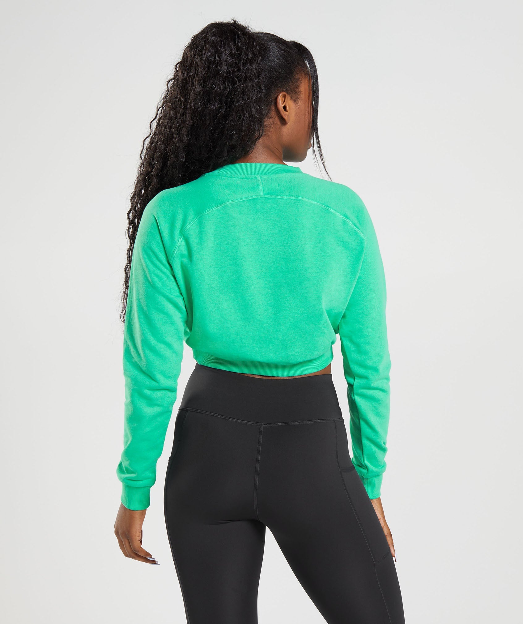 Training Cropped Sweater in Tropic Green - view 2