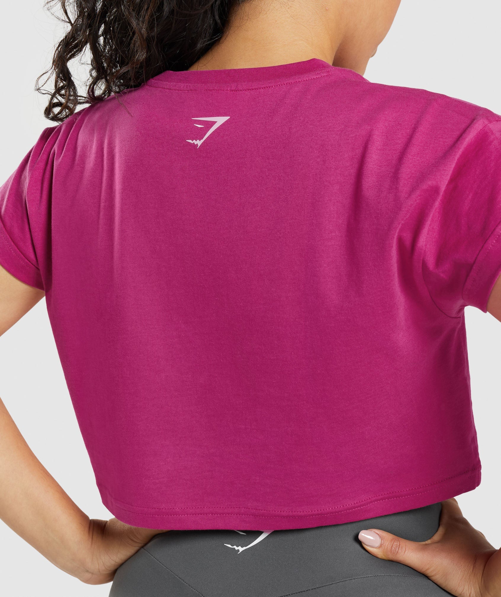 Fraction Crop Top in Dragon Pink