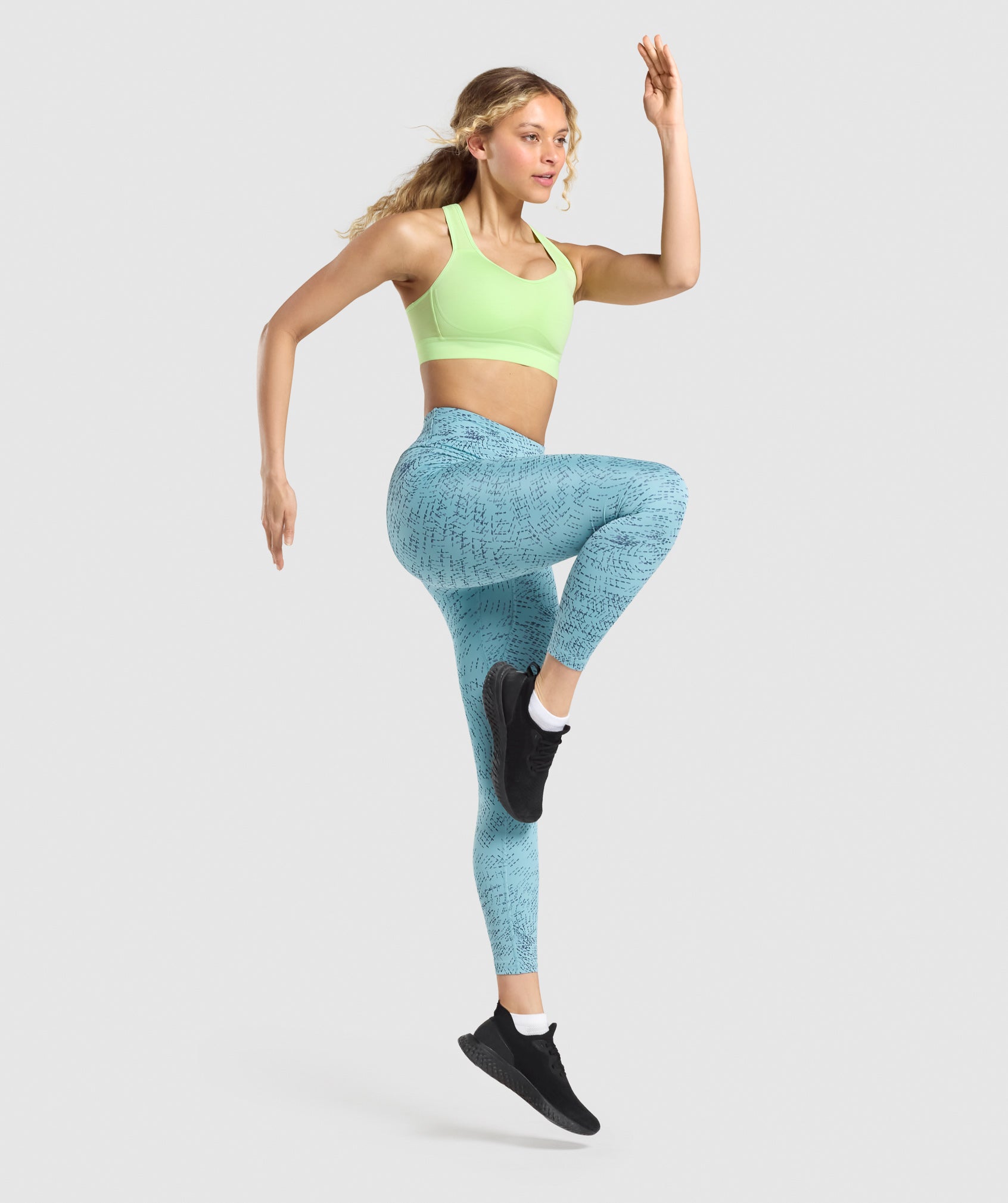 Training Leggings in Teal Print