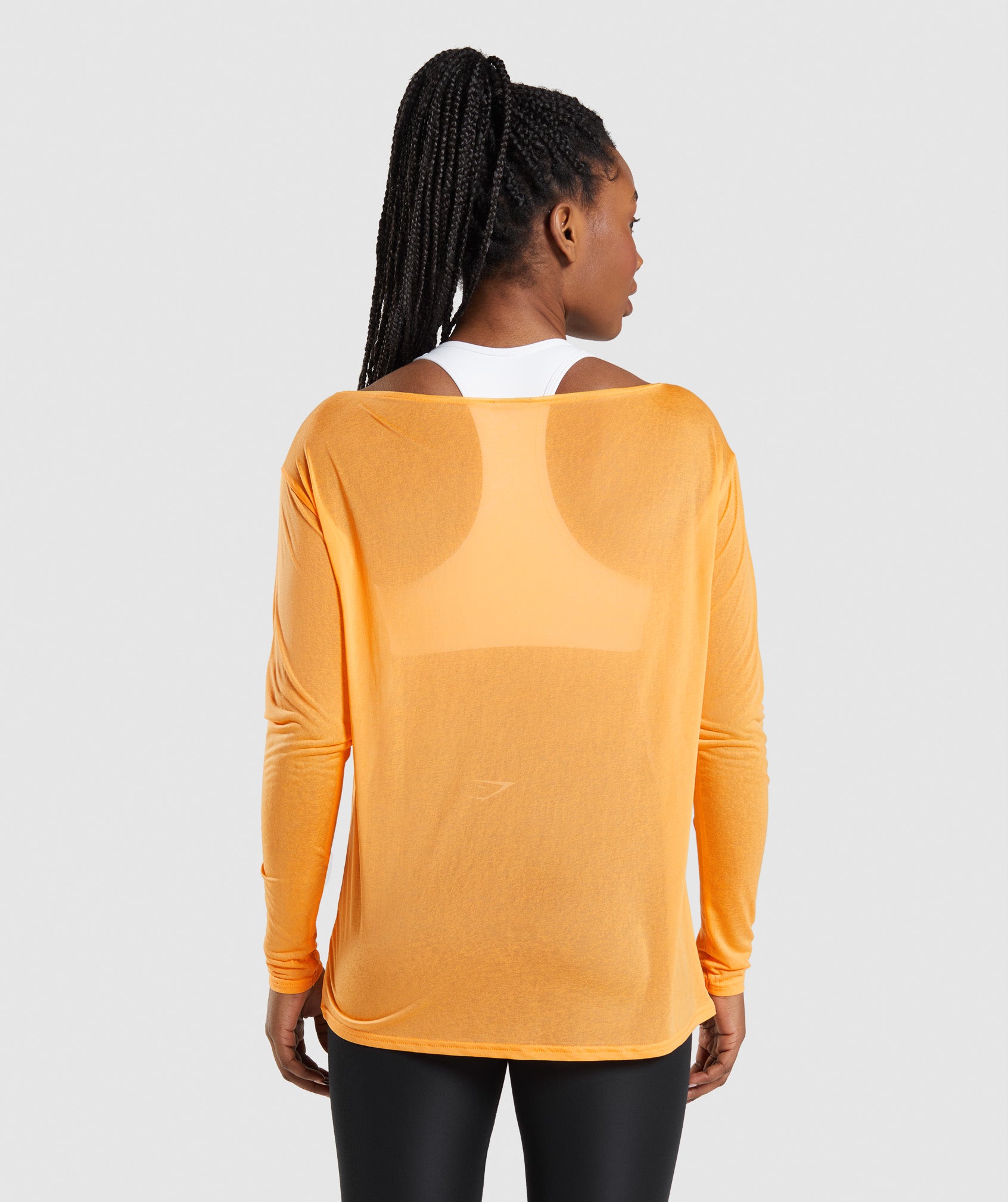 Training Oversized Long Sleeve Tee in Apricot Orange