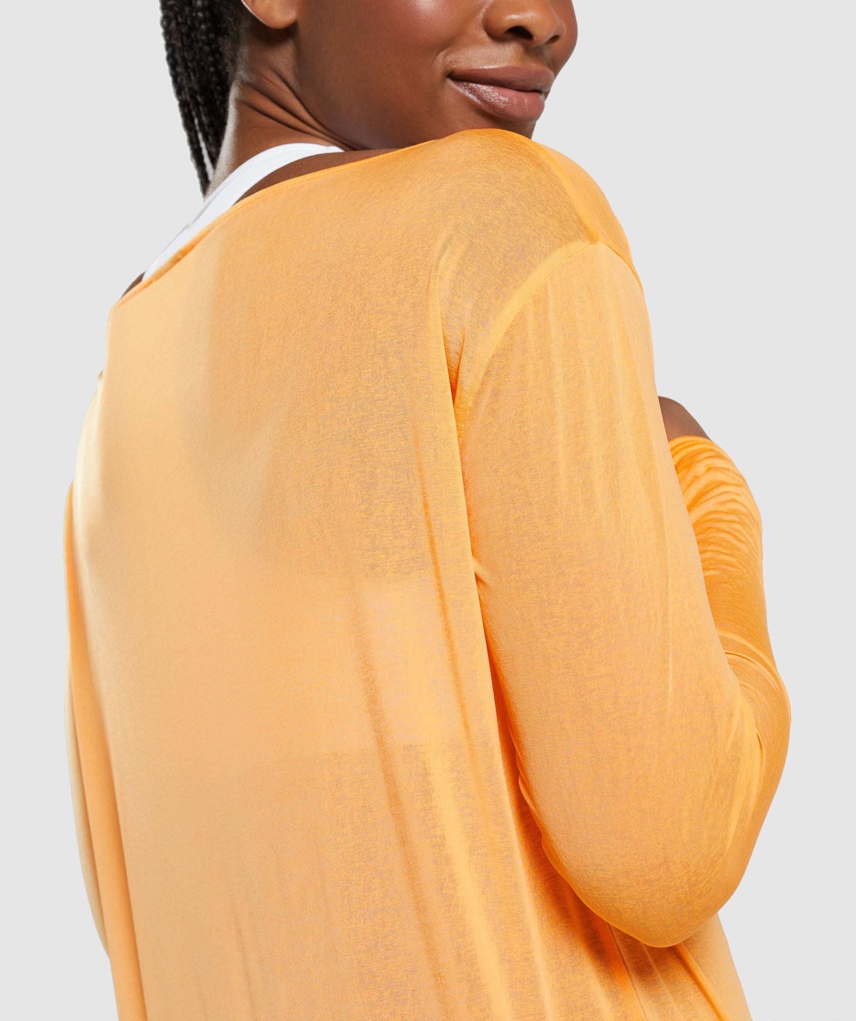 Training Oversized Long Sleeve Tee in Apricot Orange