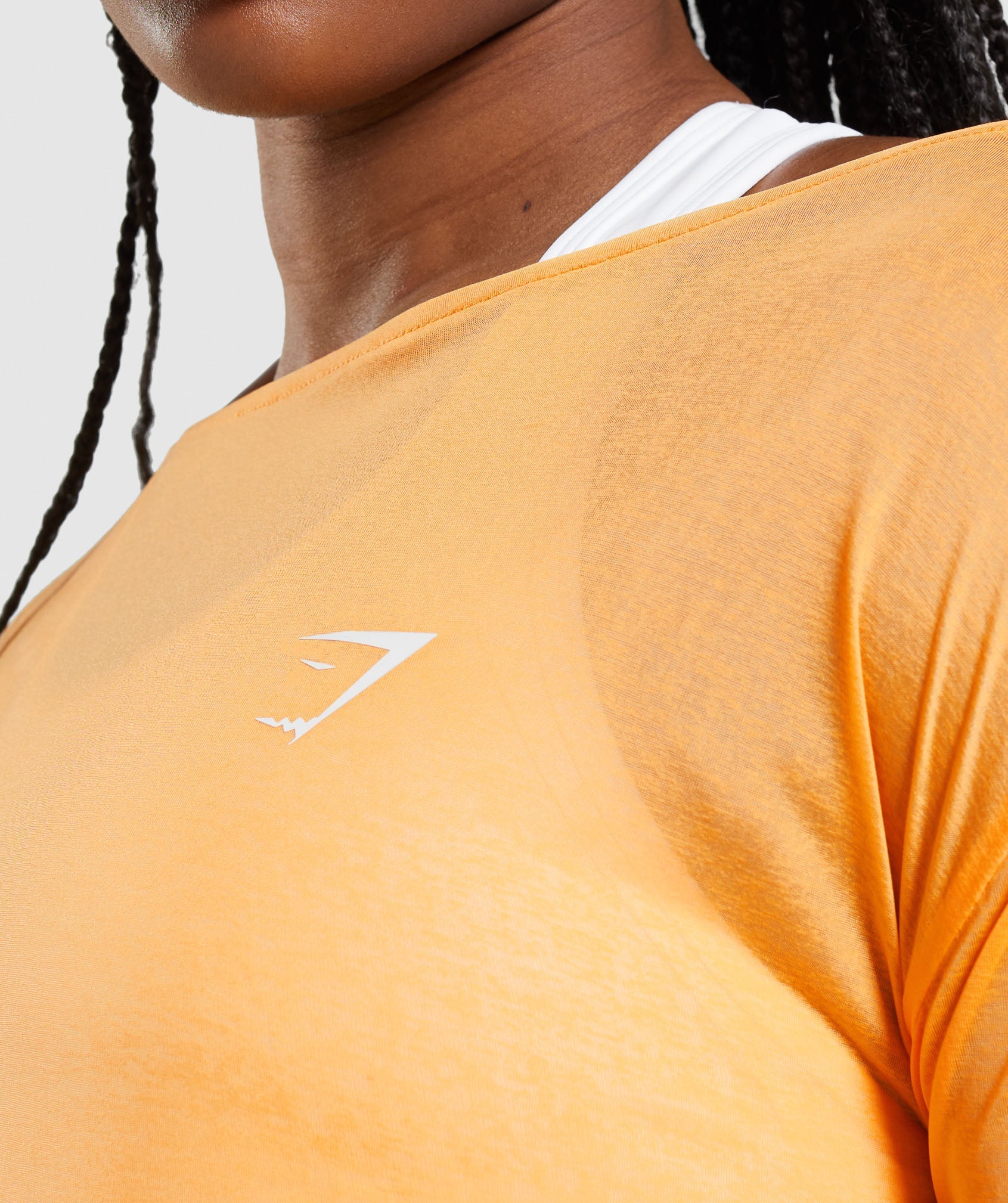 Training Oversized Long Sleeve Tee in Apricot Orange