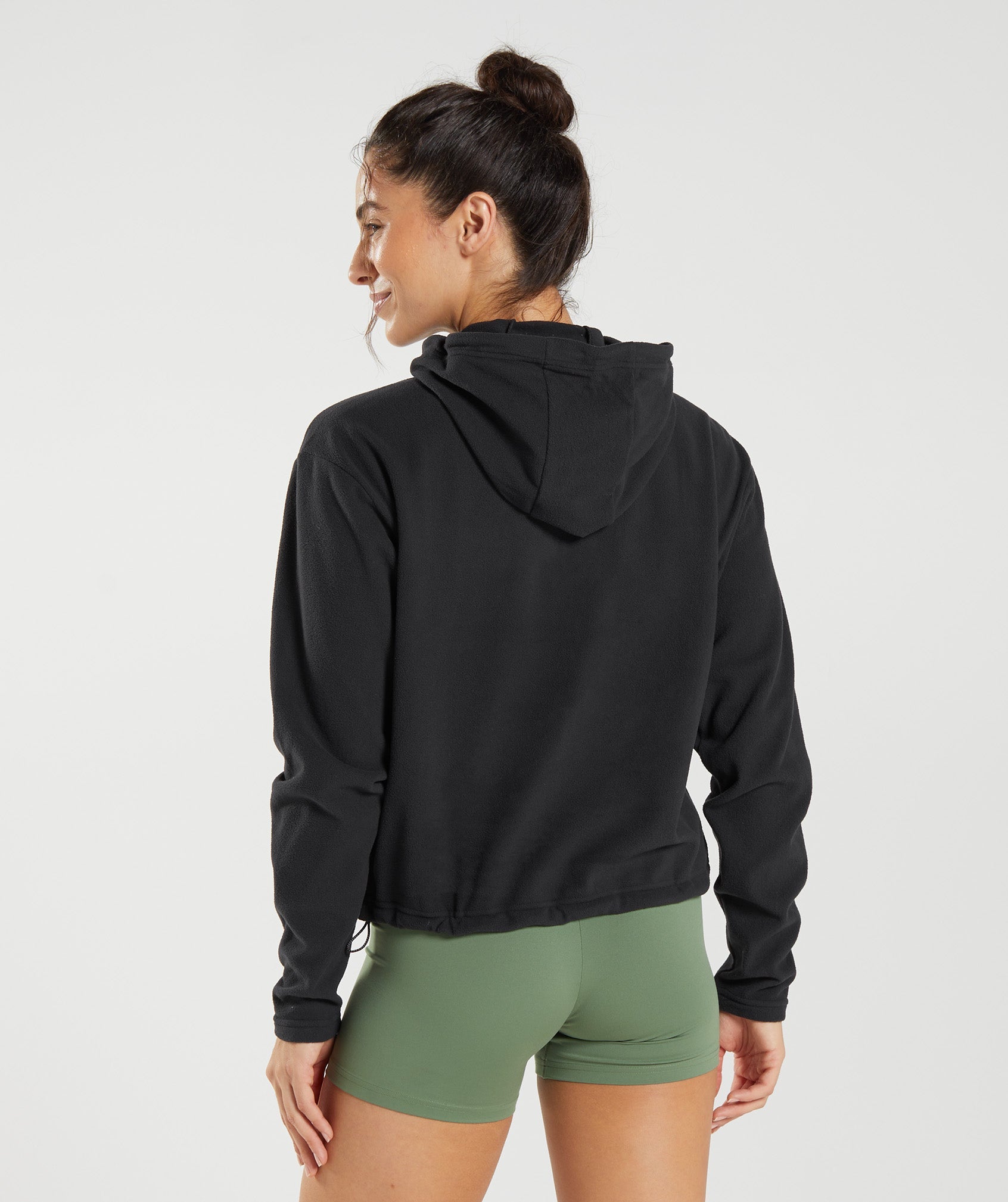 Gymshark Thermal Fleece 1/4 Zip Pullover - Winter Olive/Light Sage