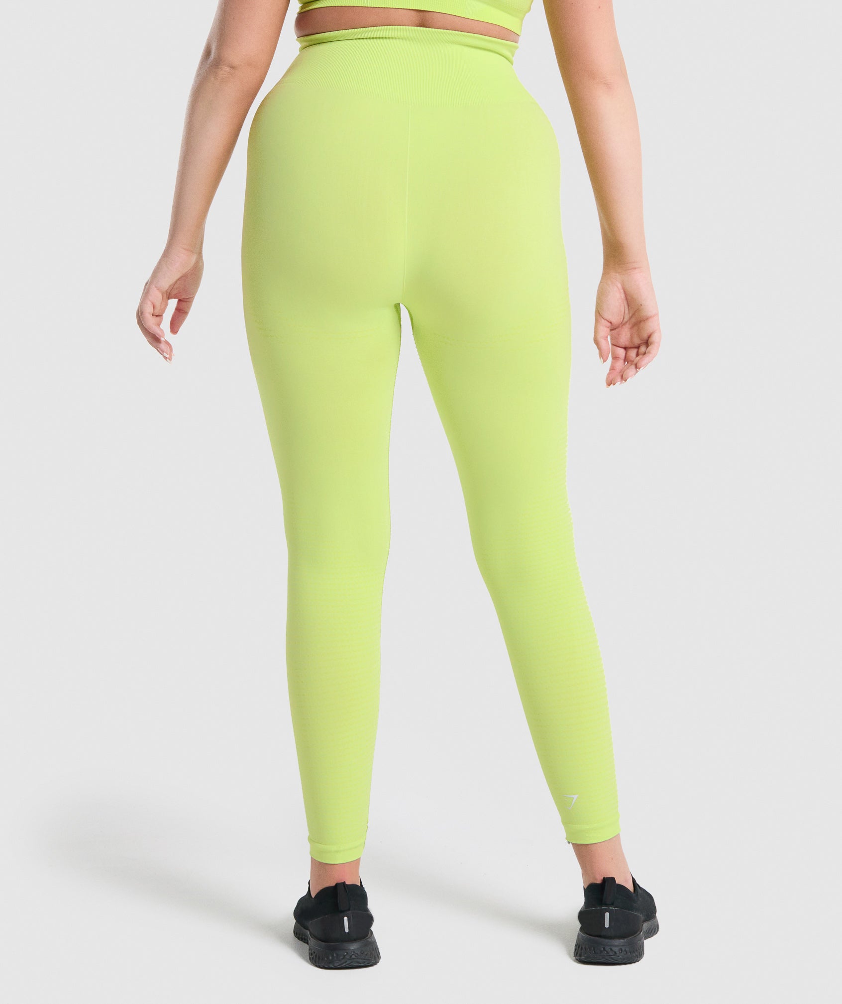 GYMSHARK Crop Top Women's Extra Small XS Neon Green Yellow Mesh