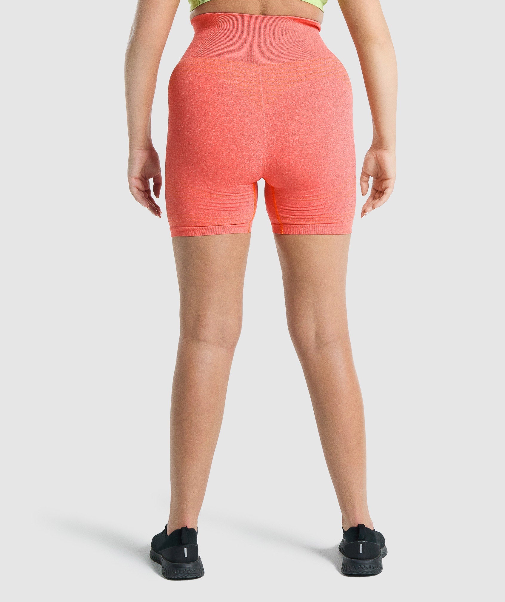 Gymshark orange set sports bra + bike shorts Full - Depop