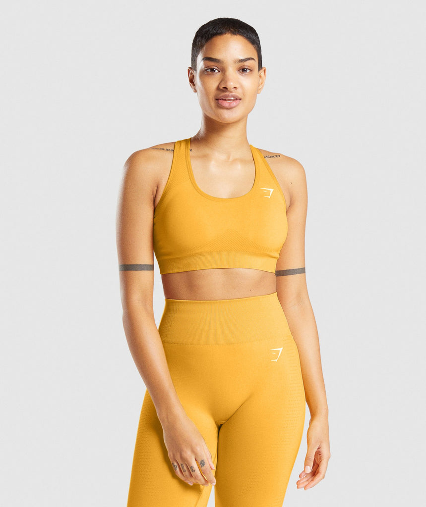 Gymshark Vital Seamless 2.0 Sports Bra - Yellow Marl | Gymshark