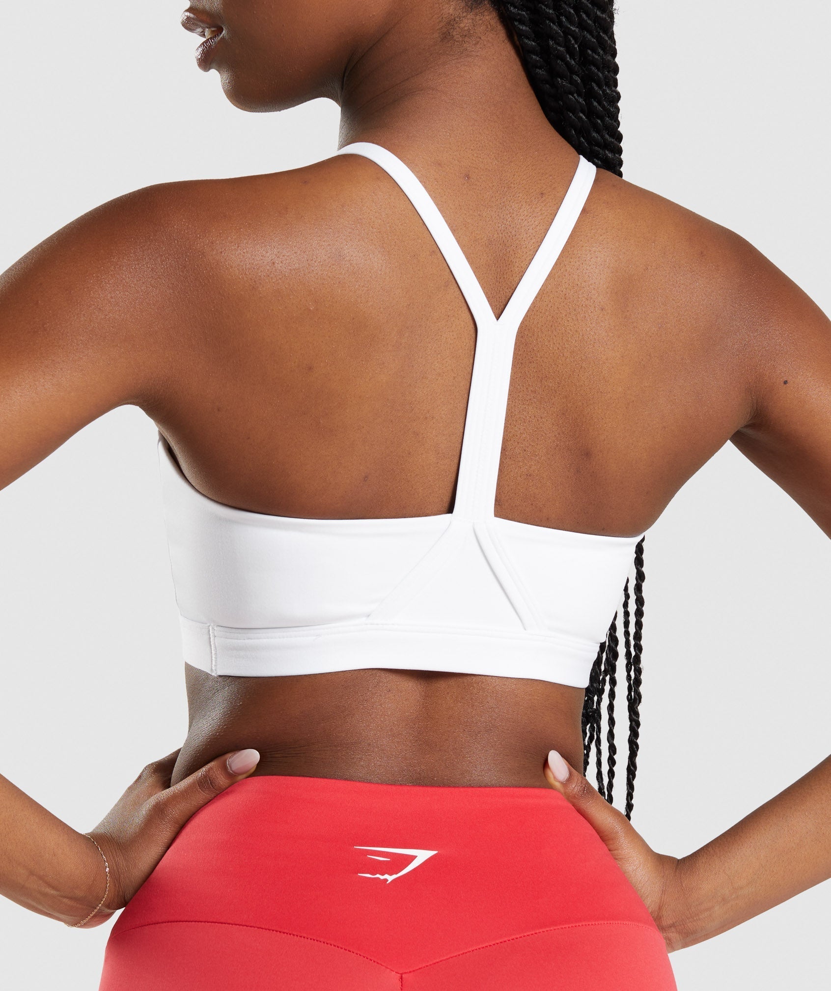 Gymshark Cut Out Back High Support Sports Bra - White