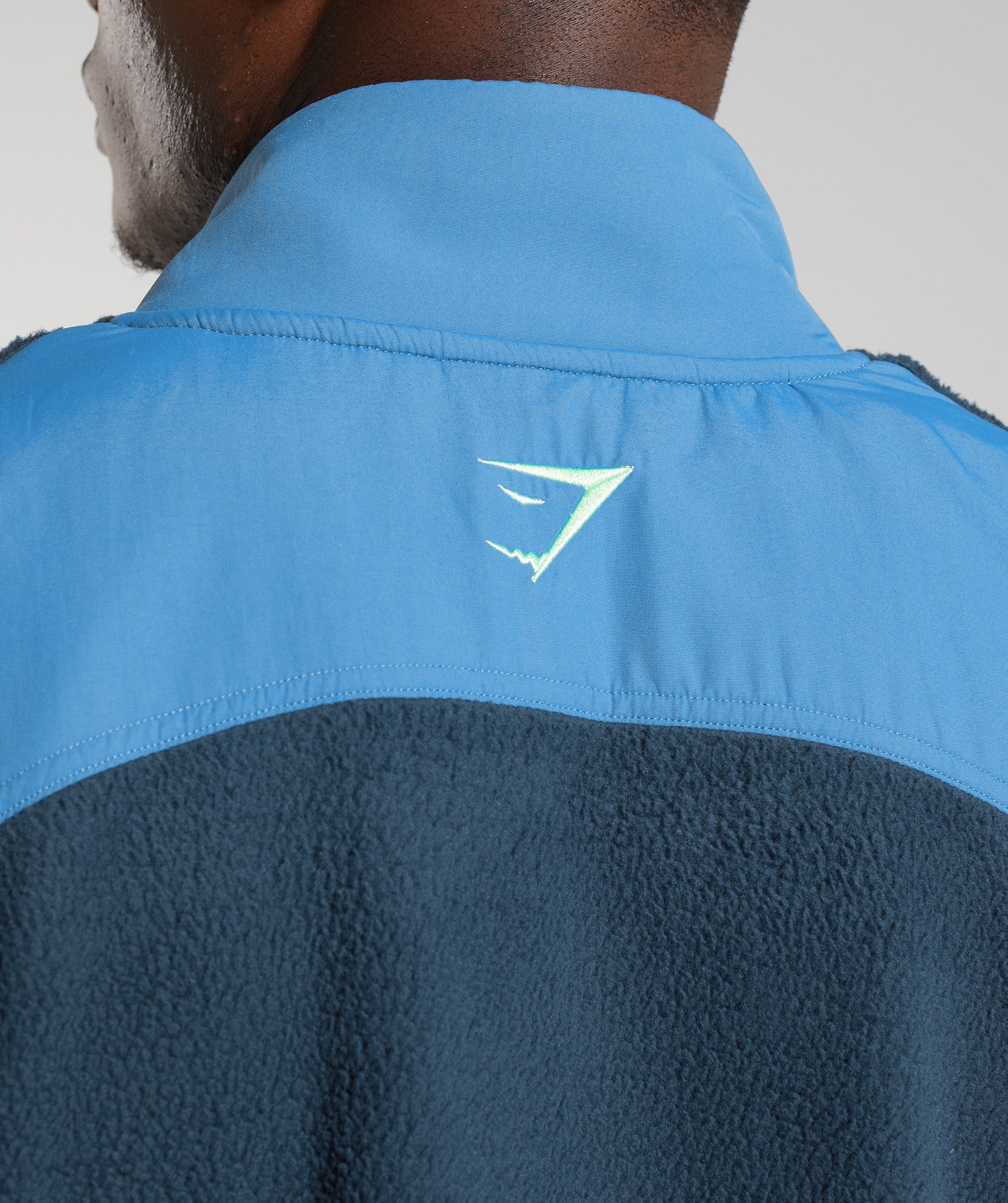 Gymshark Sports Track Jacket - Men's L - Full Zip Black/Blue Zip Pockets