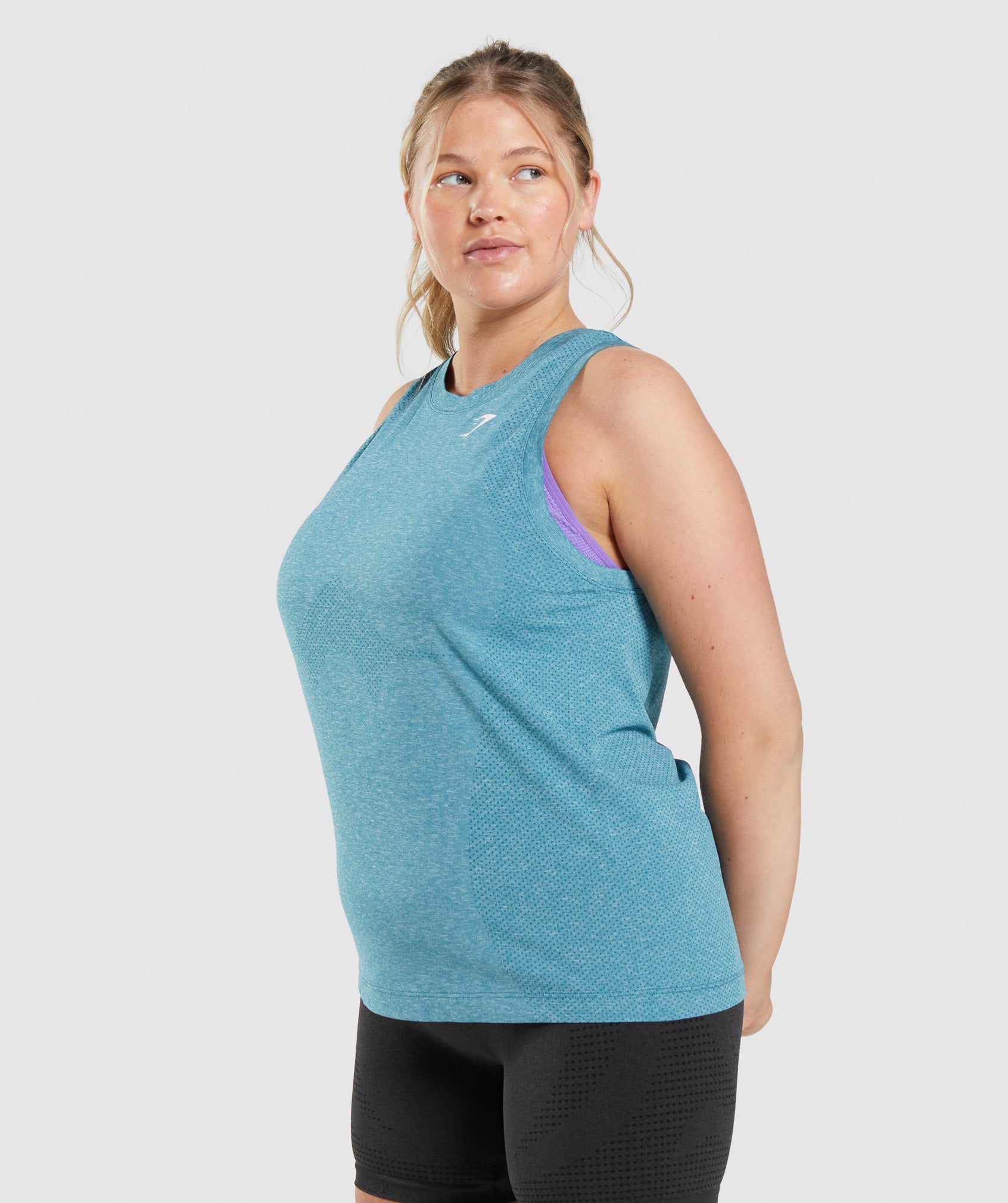 Vital Seamless 2.0 Light Tank in Tahoe Teal Marl - view 3