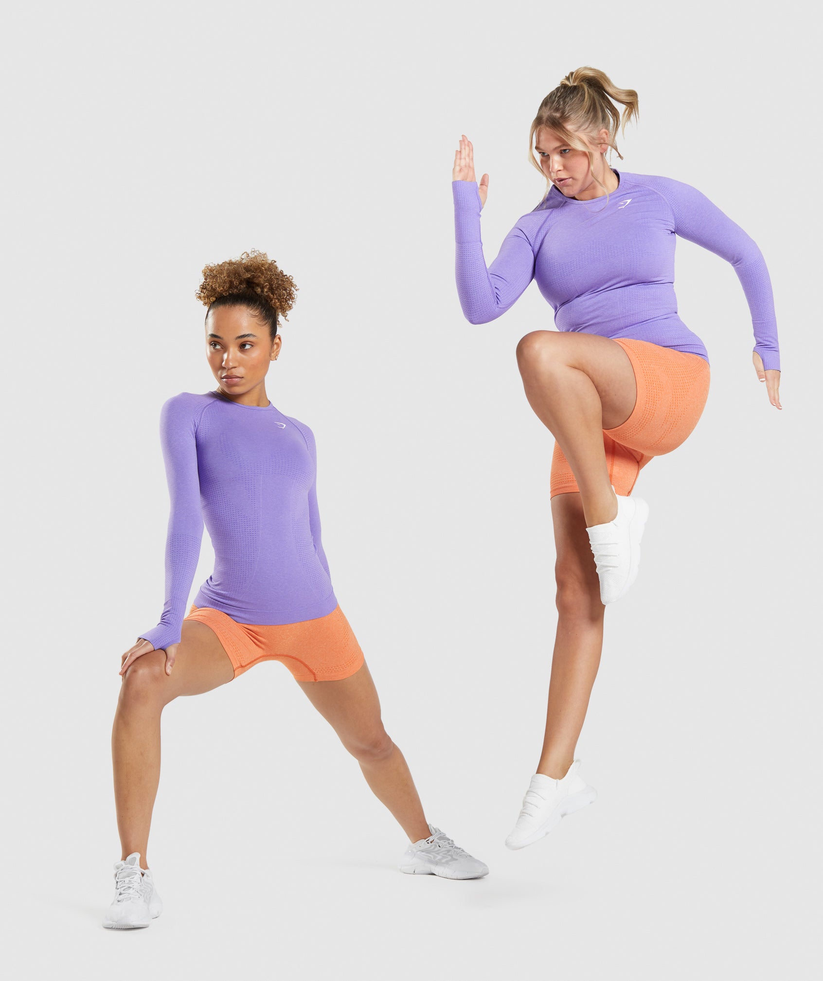 Vital Seamless 2.0 Long Sleeve Top in Bright Purple Marl - view 4