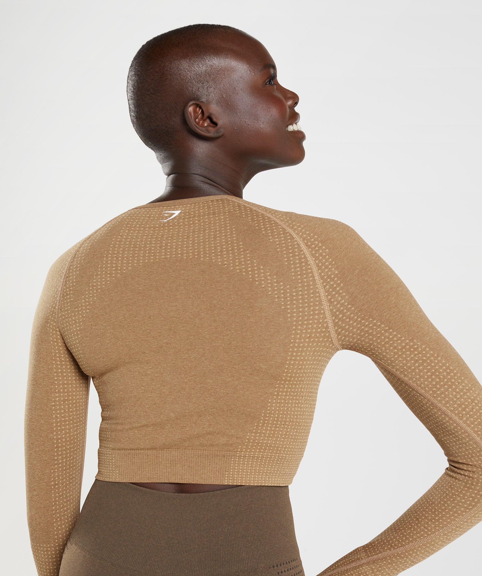 Vital Seamless 2.0 Crop Top in Fawn Marl - view 6