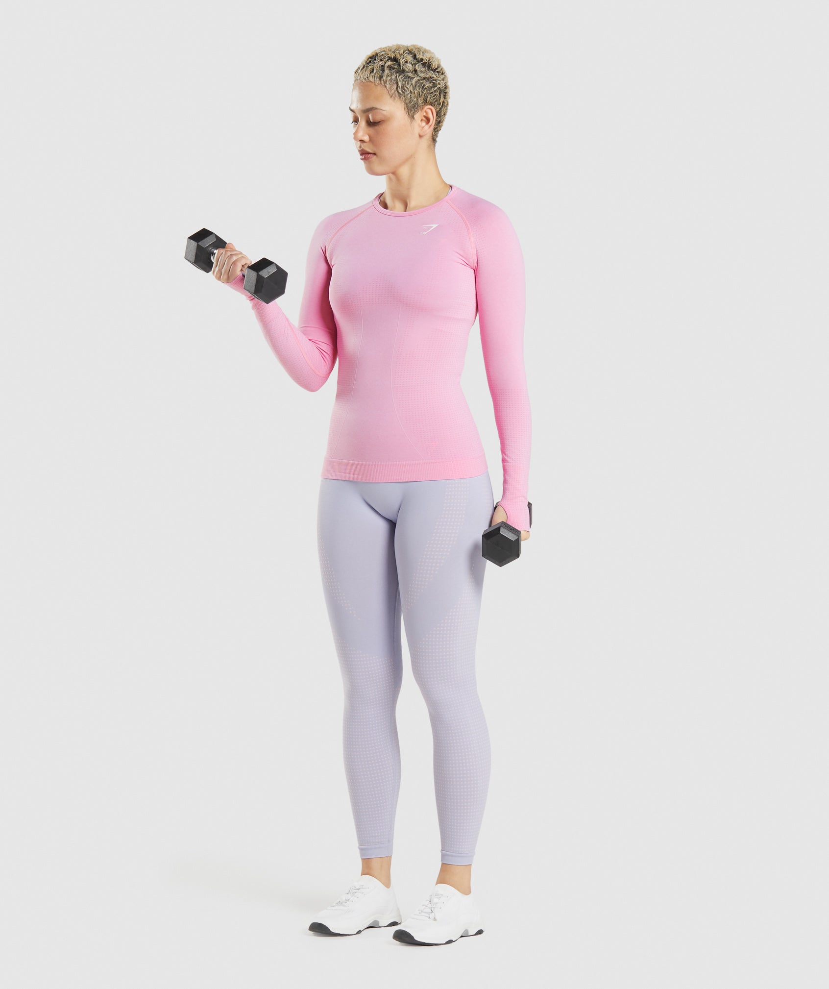 Gymshark Vital Seamless 2.0 Long Sleeve Top - Plum Pink Marl