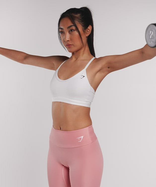 Gymshark Bandeau Sports Bra - White  Sports bra, White sports bra, Low  support sports bra