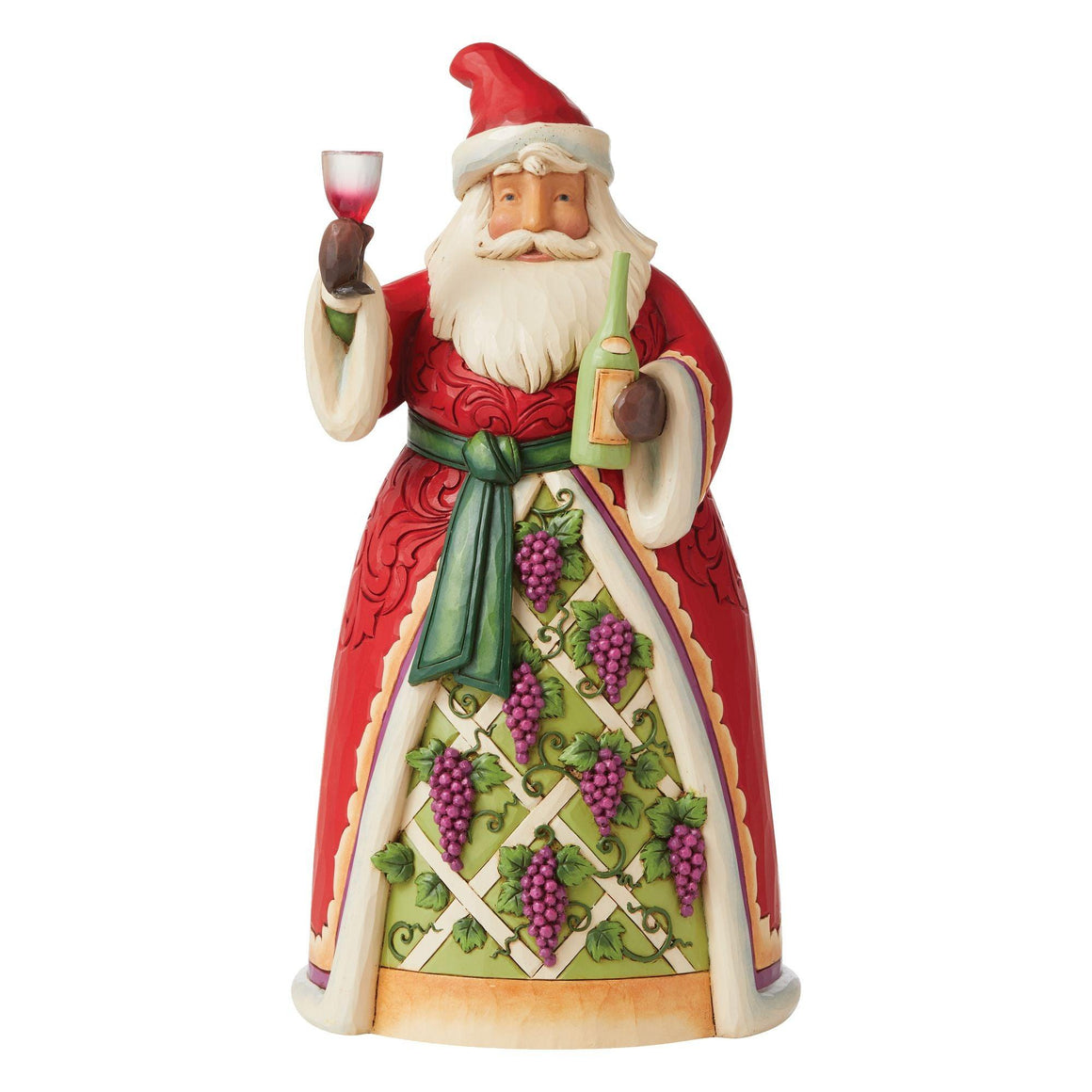 Wine Themed Santa Figurine - Heartwood Creek by Jim Shore