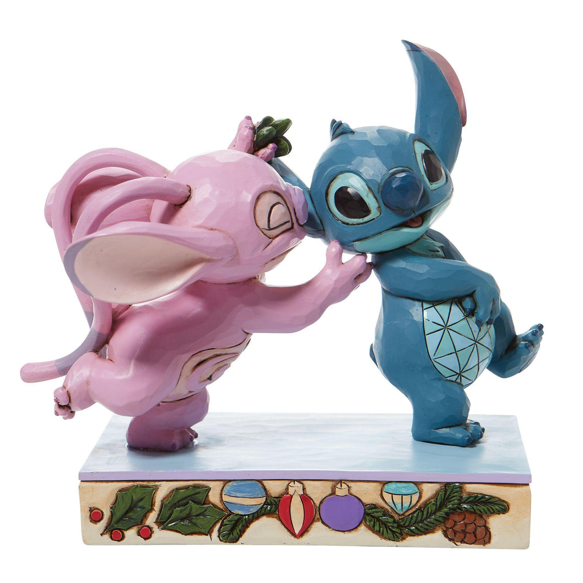 Mistletoe Kiss - Stitch and Angel with Mistletoe Figurine- Disney Traditions by Jim Shore