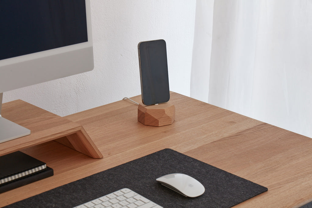 wooden iphone dock