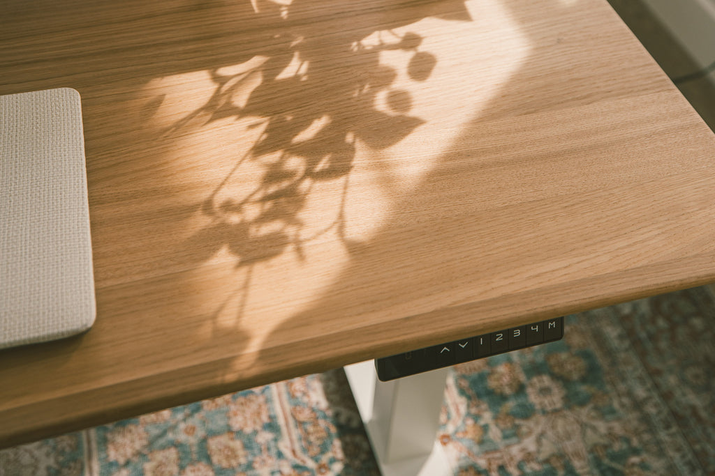 solid wooden standing desk