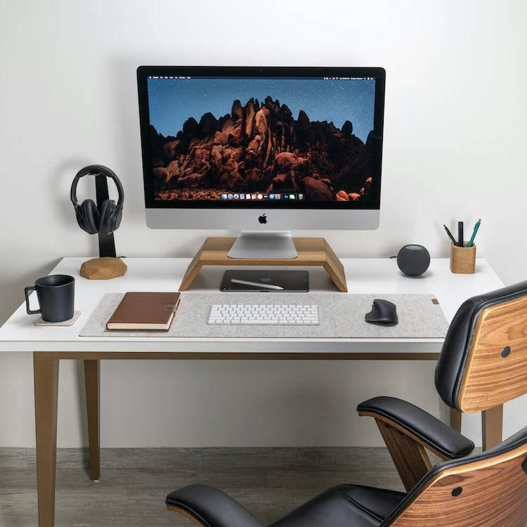 Felt and cork desk mat