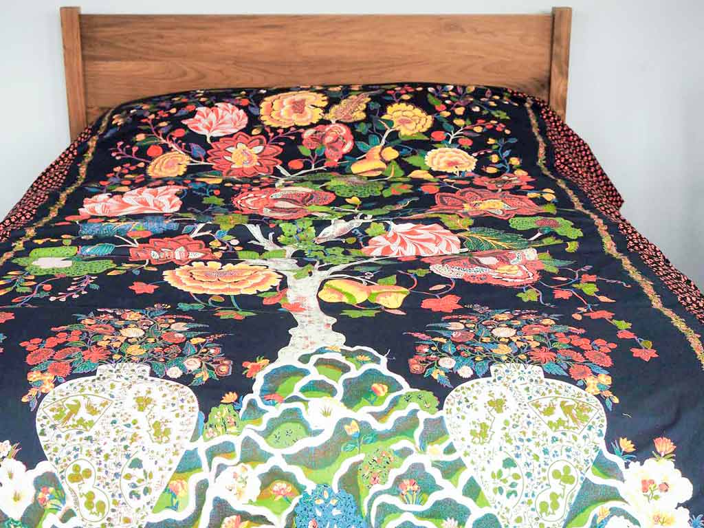 Tree of Life Printed Indian Cotton Bedspread