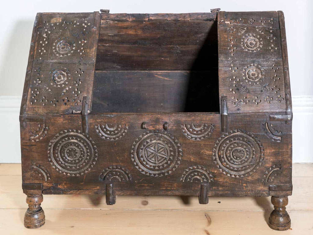 Carved Vintage Indian Dowry Chest