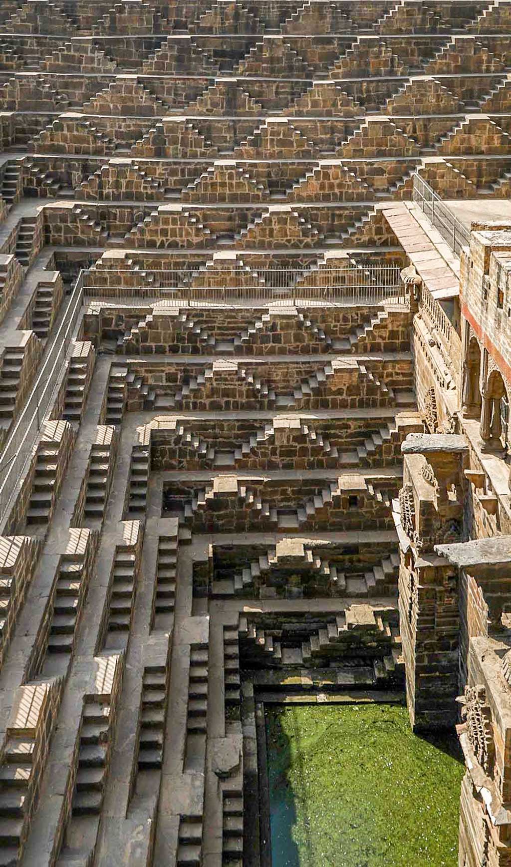 The 13 levels of steps at Chand Baori, Abhaneri
