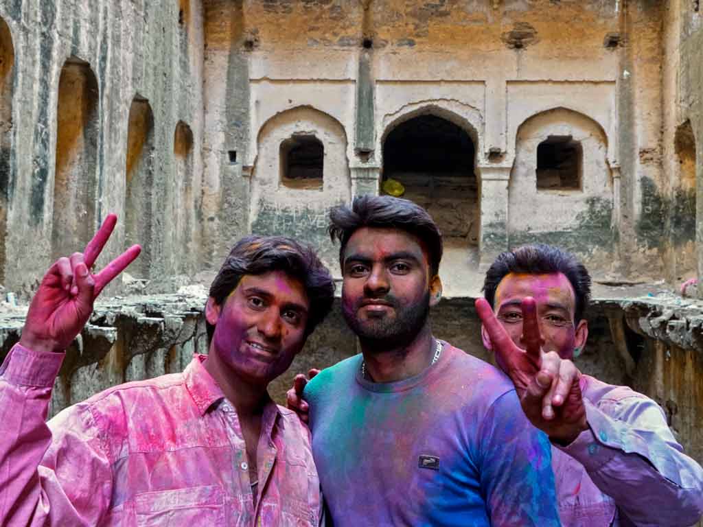 Neemrana stepwell at Holi