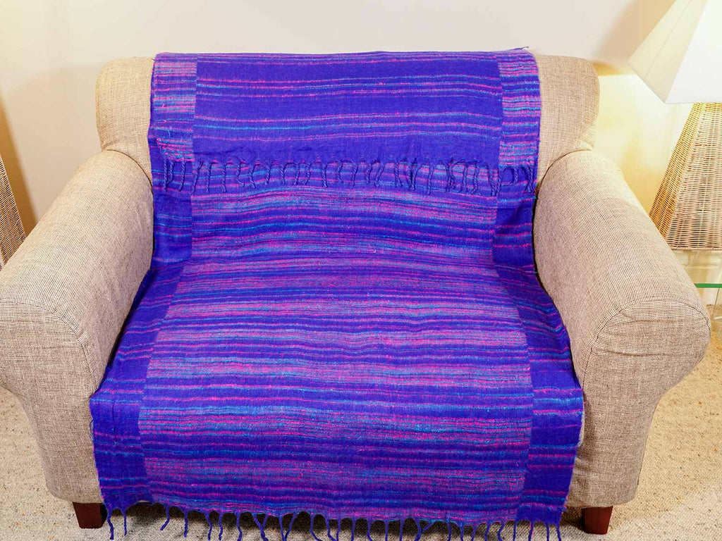 Blue Violet Tibetan Blanket
