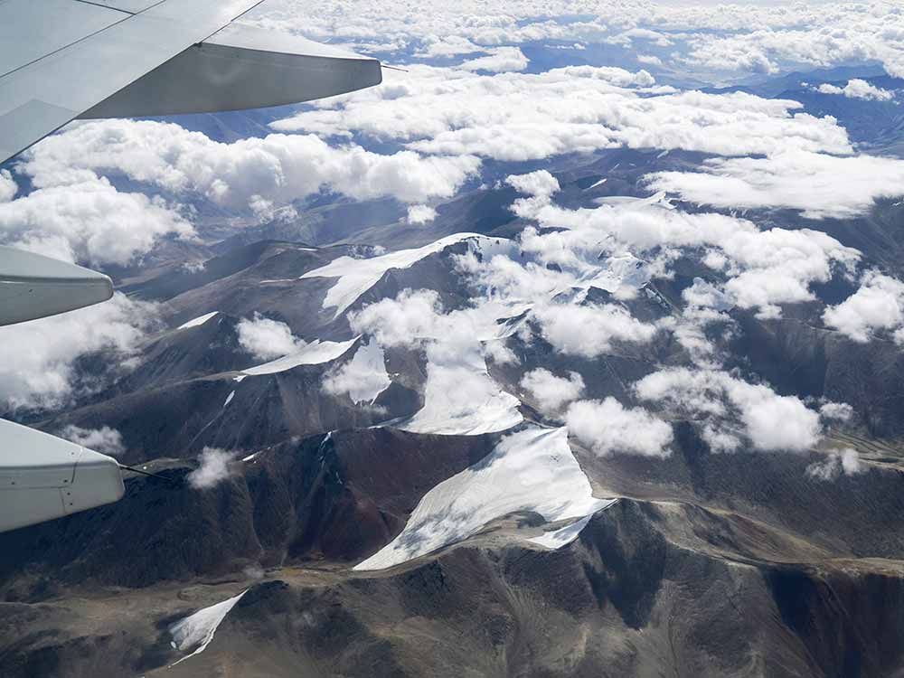 Over the Himalaya flying from Delhi to Leh