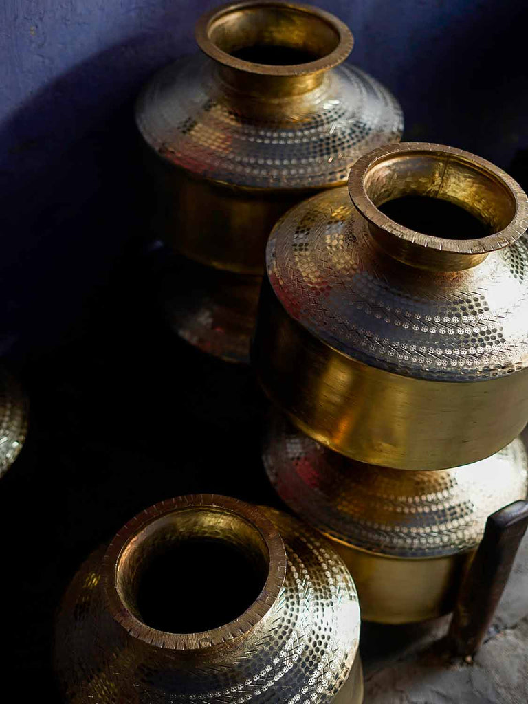 Making metal water pots in Wadhwan, Gujarat