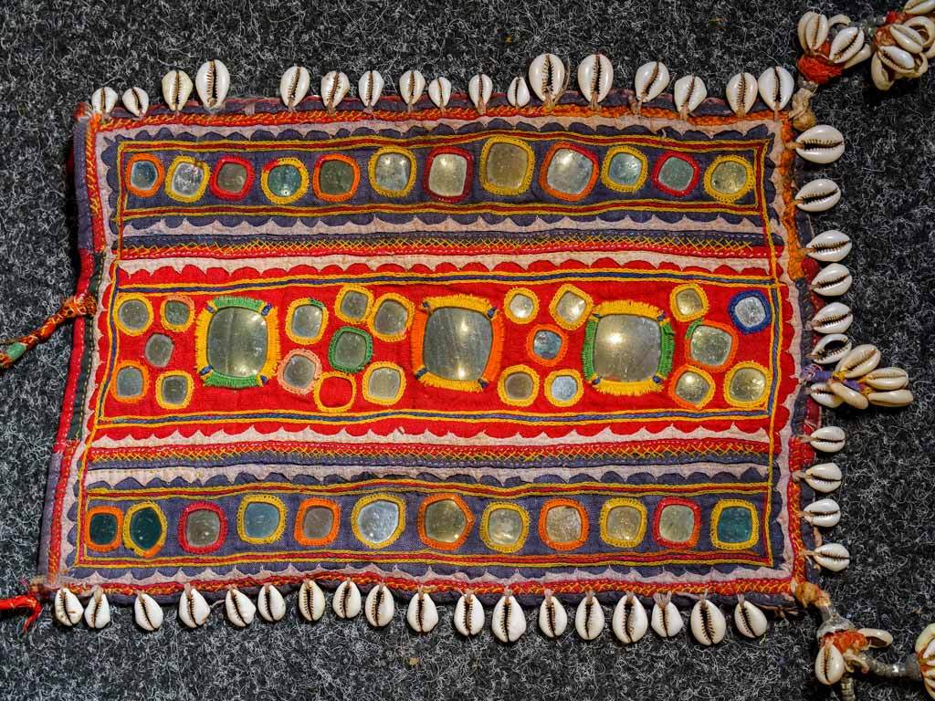 Embroidered Dowry Piece with Cowrie Shells