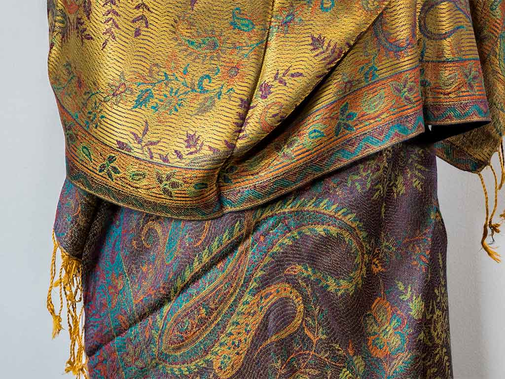 Gold Jacquard Scarf