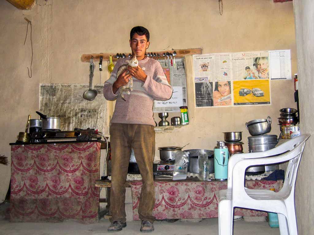 in the kitchen of a house in the Sham district 