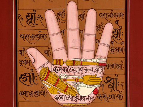 Indian Hand Painting with Symbols
