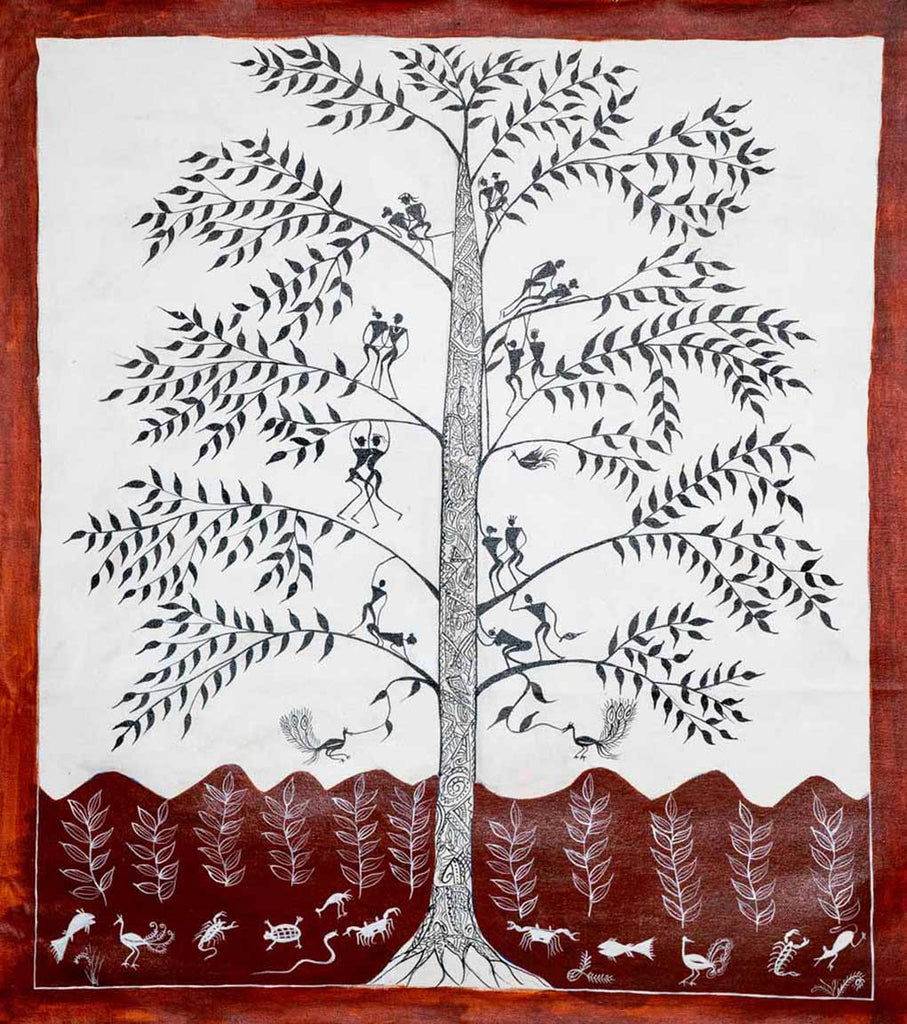 Large-Warli-Painting-of-the-Tree-of-Life