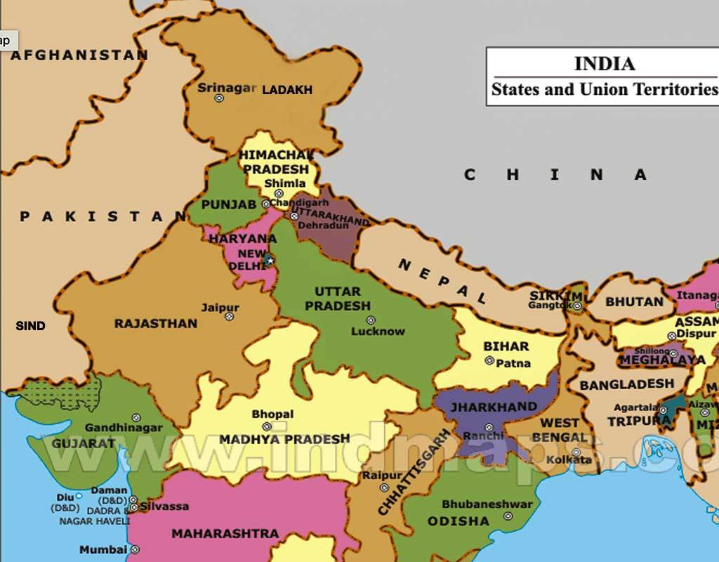 Map of Northern India