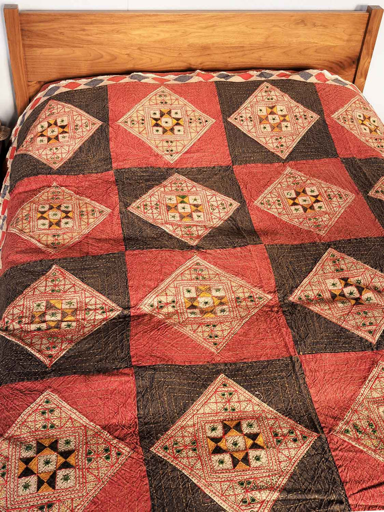 Red Earth Embroidered Bedspread