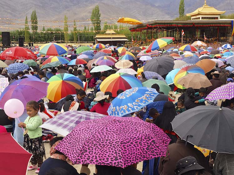 Crowds gathered for the Dalai Lama's Teachings at Leh