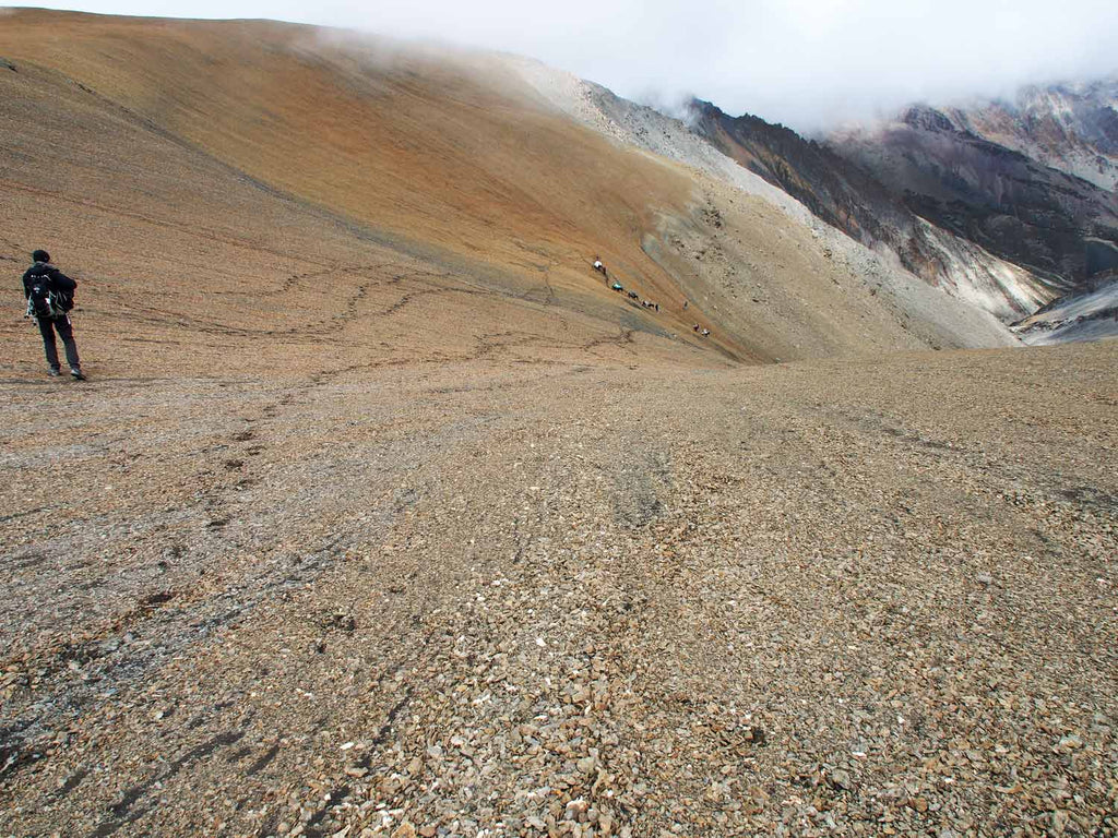 Descending from the unnamed pass, Chomotang, Ladakh