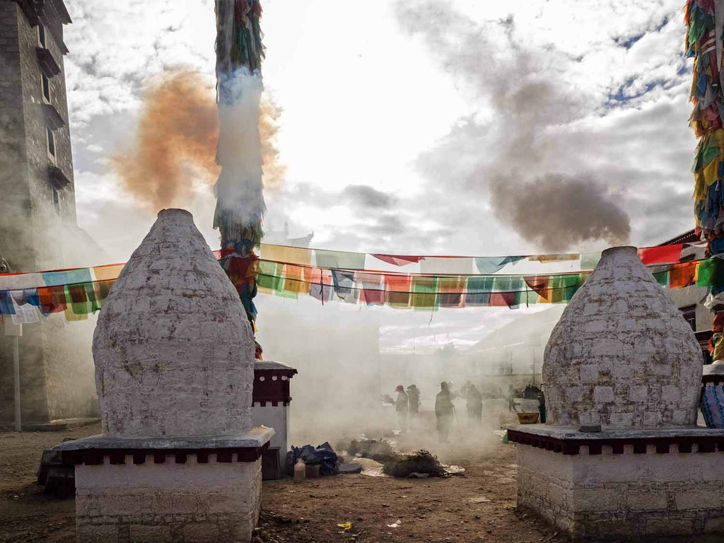 Juniper Incense Burners at Samye, Tibet