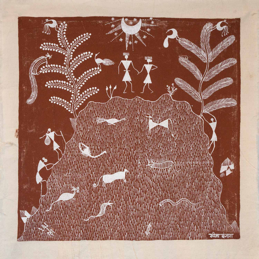 Warli Painting of an Eclipse