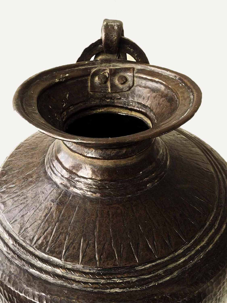 Blackened Copper Water Pot